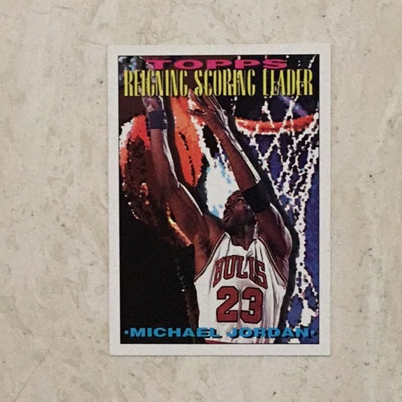 Michael Jordan 1994 Topps 384 Reigning Scoring Leader Basketball Card NBA #384 - Picture 5 of 10